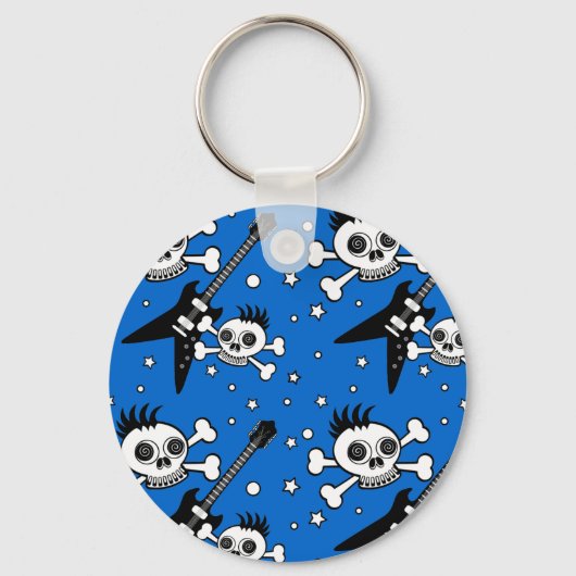 Rock'n Skulls met gitaren Sleutelhanger (Voorkant)