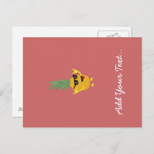 rock'n'roll-ananas briefkaart (Voorkant / Achterkant)