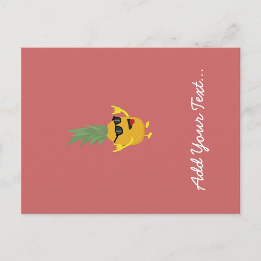 rock'n'roll-ananas briefkaart (Voorkant)