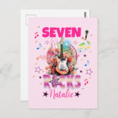 Rock'n'Roll Gitaar Muzikale Verjaardagsmeisje Rock Briefkaart (Voorkant / Achterkant)