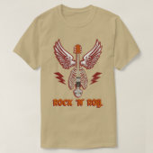 Rock'N'Roll Guitarist Wings Skeleton Musical Instr T-shirt (Design voorkant)