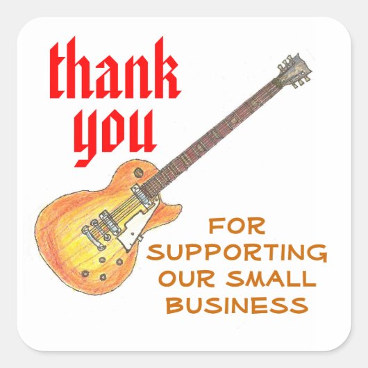 Rock'n'roll klein bedrijfslabel  vierkante sticker (Voorkant)