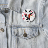 ROCK'n'ROLL PANDA Ronde Button 5,7 Cm (In situ)