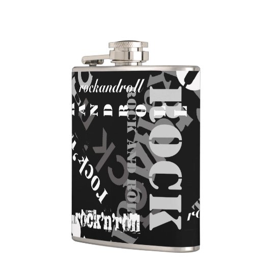 Rock'n'Roll Typografie Cool Design Heupfles (Links)