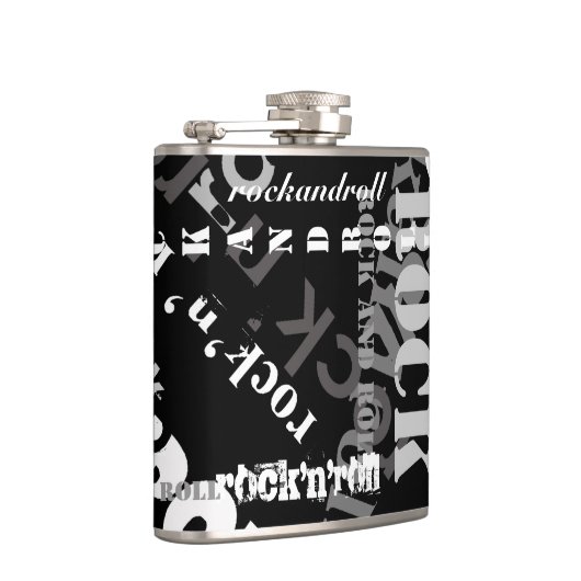 Rock'n'Roll Typografie Cool Design Heupfles (Rechts)