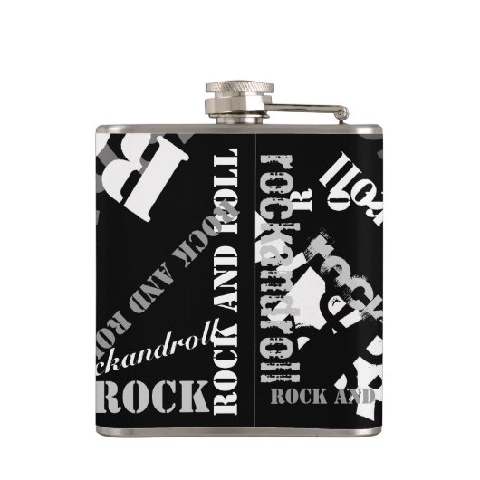 Rock'n'Roll Typografie Cool Design Heupfles (Achterkant)