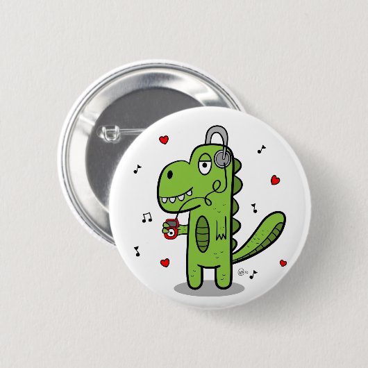 Rockosaur Dinosaur Button (Voorkant /achterkant)