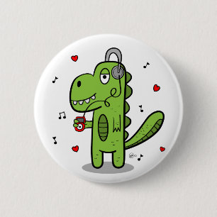 Rockosaur Dinosaur Button