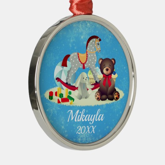 Rockpaarden, -Beer en -speelgoed Metalen Ornament (Rechts)