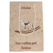 Rockpaarden op gesneden rijstpapiermei Medium Cadeauzakje (Achterkant)