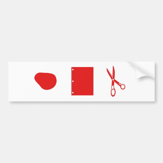 rockpapierschaar bumpersticker (Voorkant)