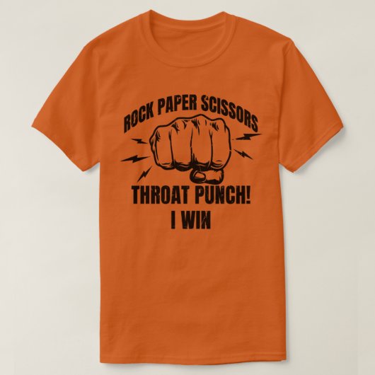 Rockpapierschaar Throat Punch T-shirt (Design voorkant)