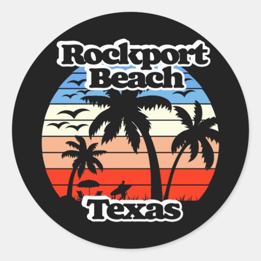 Rockport Beach, Texas Ronde Sticker (Voorkant)