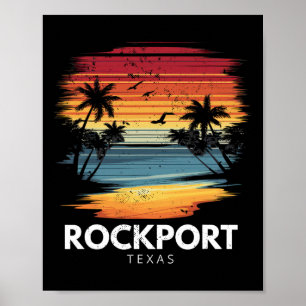 Rockport Beach Texas Surfplank Surfen Vintage Poster