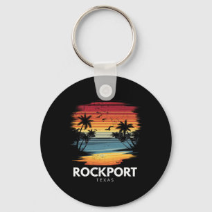 Rockport Beach Texas Surfplank Surfen Vintage Sleutelhanger