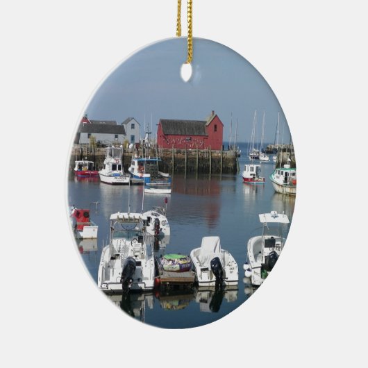 Rockport Harbour Keramisch Ornament (Rechts)