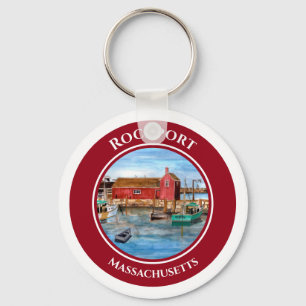Rockport Harbour Massachusetts New England Paintin Sleutelhanger