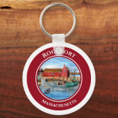 Rockport Harbour Massachusetts New England Paintin Sleutelhanger (Voorkant)