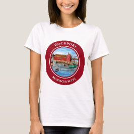 Rockport Harbour Massachusetts New England Paintin T-shirt