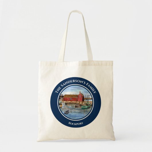 Rockport Harbour Massachusetts New England Paintin Tote Bag (Voorkant)
