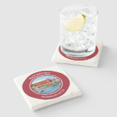 Rockport Harbour Massachusetts New England Stenen Onderzetter (Zijkant)