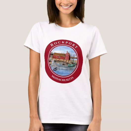 Rockport Harbour Massachusetts New England T-shirt (Voorkant)