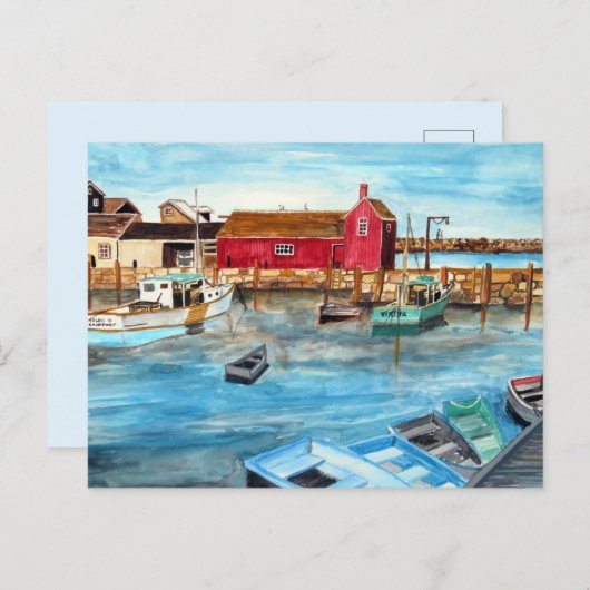 Rockport Harbour Massachusetts New England USA Briefkaart (Voorkant / Achterkant)