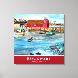 Rockport Harbour Massachusetts New England USA Canvas Afdruk