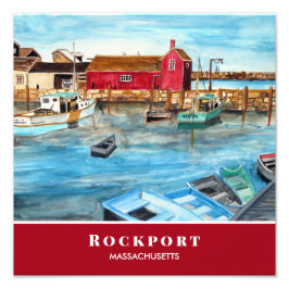Rockport Harbour Massachusetts New England USA Foto Afdruk