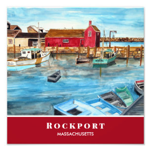 Rockport Harbour Massachusetts New England USA Foto Afdruk