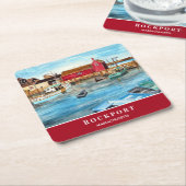 Rockport Harbour Massachusetts New England USA Kartonnen Onderzetters (Schuin)