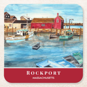 Rockport Harbour Massachusetts New England USA Kartonnen Onderzetters