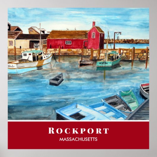 Rockport Harbour Massachusetts New England USA Poster (Voorkant)