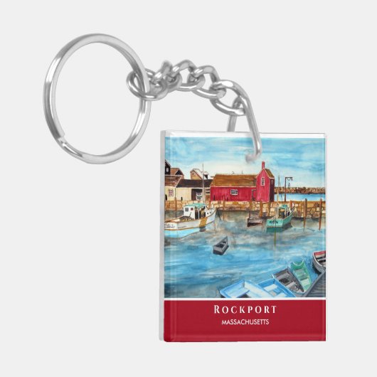 Rockport Harbour Massachusetts New England USA Sleutelhanger (Voorkant Links)