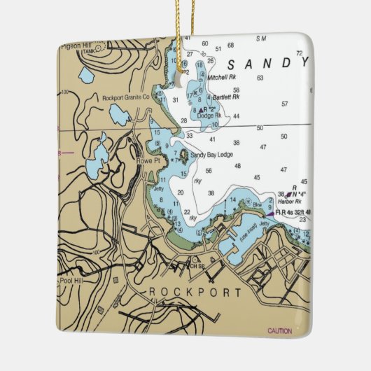 Rockport MA Nautical Chart Keramisch Ornament (Links)