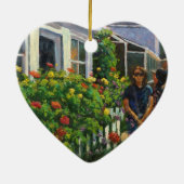 Rockport Massachusetts Impressionistische olie Keramisch Ornament (Achterkant)