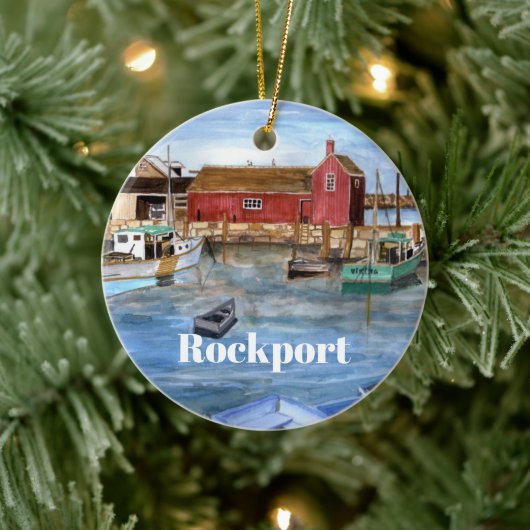 Rockport Massachussetts New England Painting Keramisch Ornament (Boom)