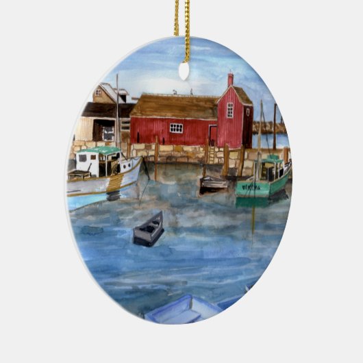 Rockport Massachussetts New England Painting Keramisch Ornament (Rechts)