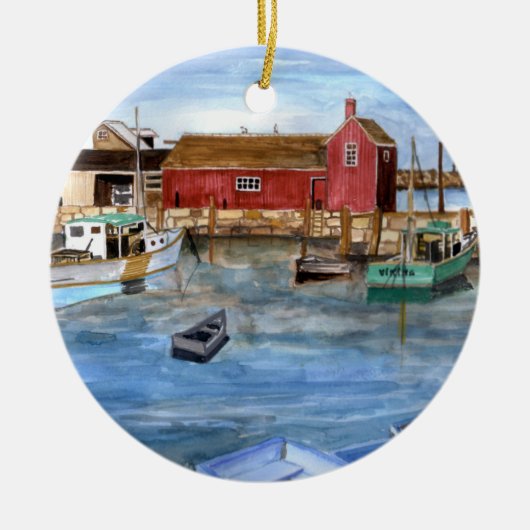 Rockport Massachussetts New England Painting Keramisch Ornament (Voorkant)