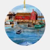 Rockport Massachussetts New England Painting Keramisch Ornament (Achterkant)