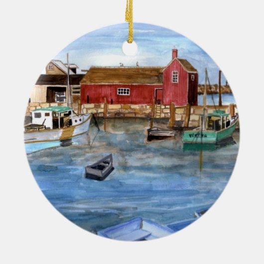 Rockport Massachussetts New England Painting Keramisch Ornament (Achterkant)