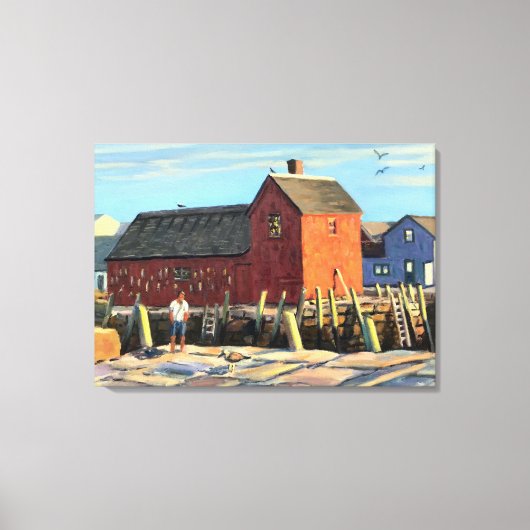 Rockport Motif #1 Impressionistisch Canvas Afdruk (Voorkant)