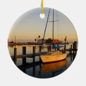 Rockport, Texaanse haven bij zonsondergang Keramisch Ornament (Achterkant)