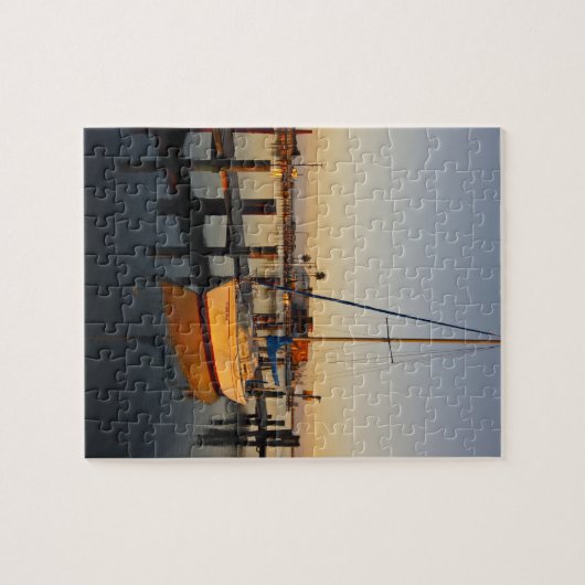 Rockport, Texaanse haven bij zonsondergang Legpuzzel (Horizontaal)