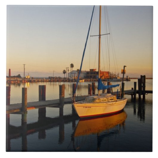 Rockport, Texas haven bij zonsondergang Tegeltje (Voorkant)
