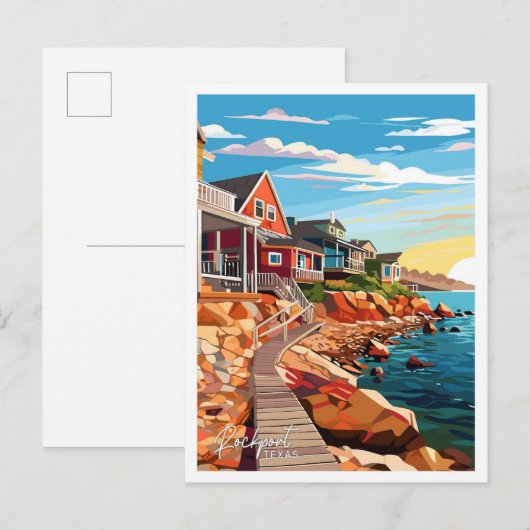 Rockport Texas Travel  Illustratie Briefkaart (Voorkant / Achterkant)