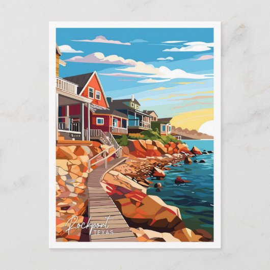 Rockport Texas Travel  Illustratie Briefkaart (Voorkant)