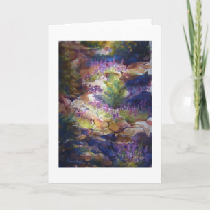 "Rocks and Lupine" Waterverf Wenskaart Kaart