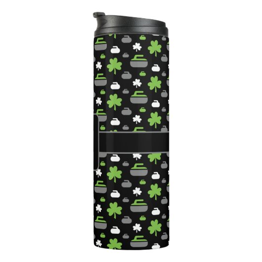 Rocks and Shamrocks Thermal Tumbler met Monogram Thermosbeker (Geroteerd rechts)