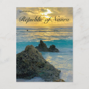 Rocks and Waves in Nauru Briefkaart